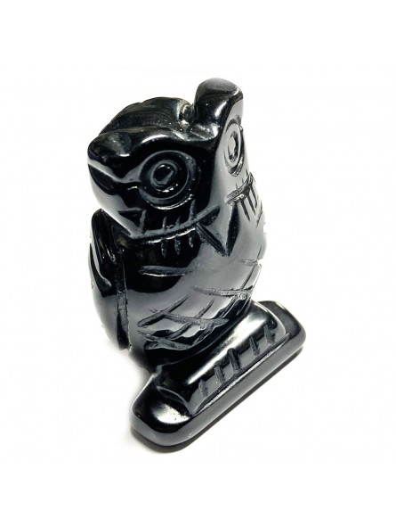 Chouette en Obsidienne Noire