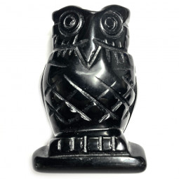 Chouette en Obsidienne Noire