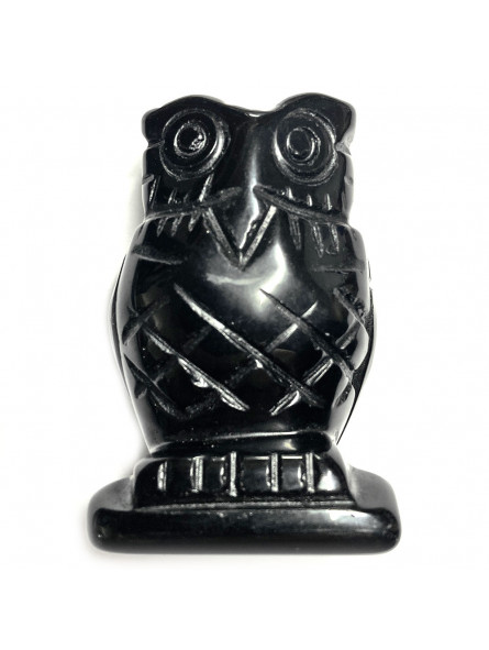 Chouette en Obsidienne Noire