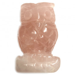 Chouette en Quartz Rose