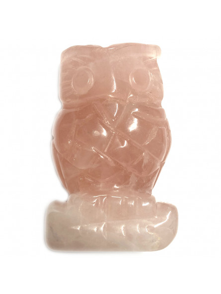Chouette en Quartz Rose