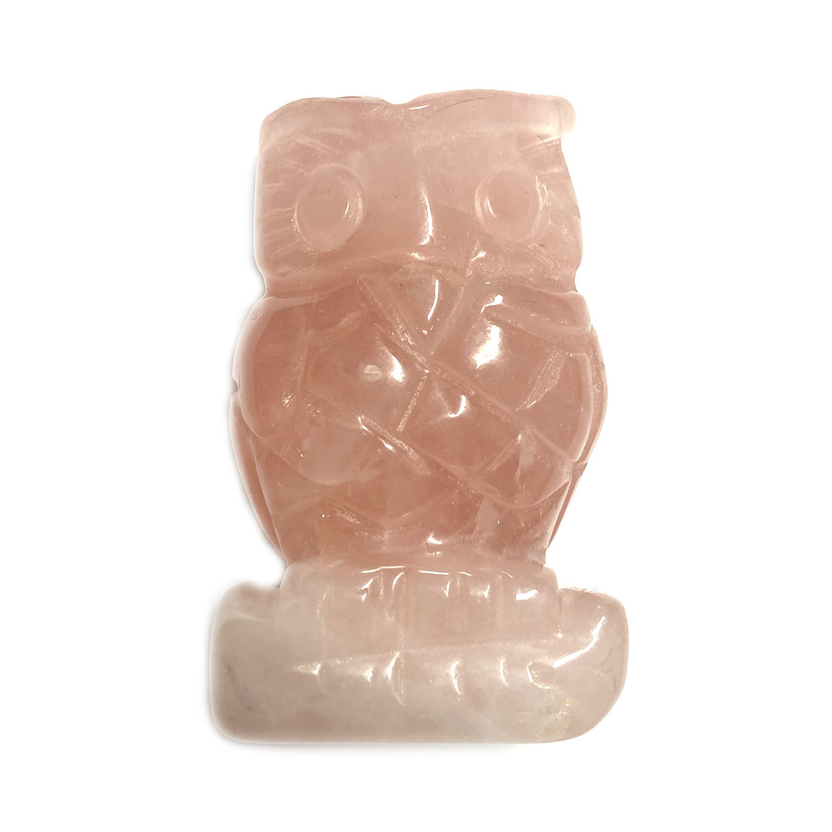 Chouette en Quartz Rose