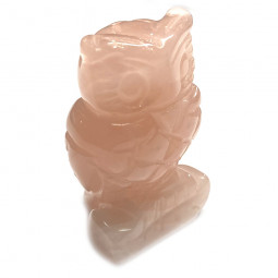 Chouette en Quartz Rose