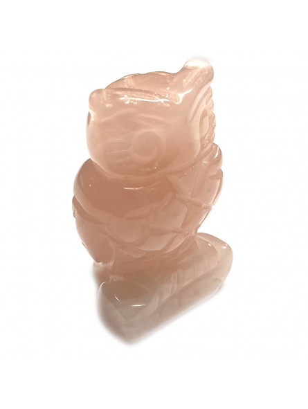 Chouette en Quartz Rose