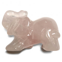 Éléphant en Quartz Rose