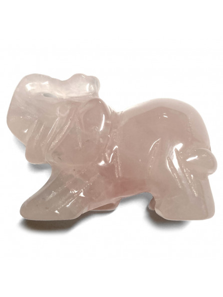 Éléphant en Quartz Rose