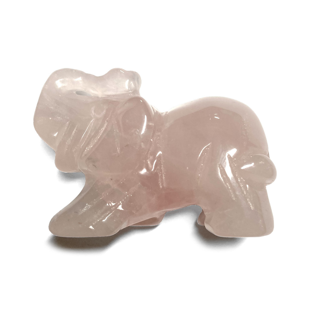 Éléphant en Quartz Rose