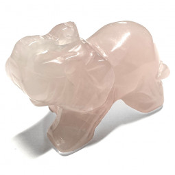 Éléphant en Quartz Rose