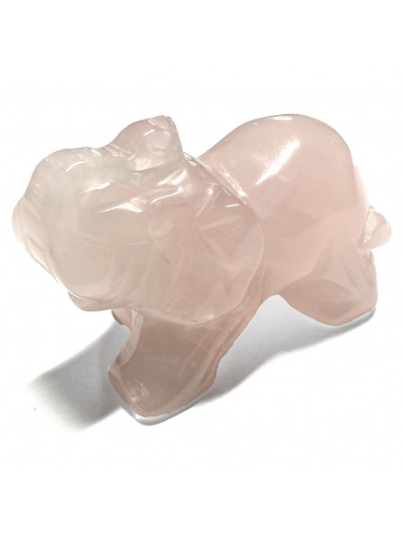 Éléphant en Quartz Rose