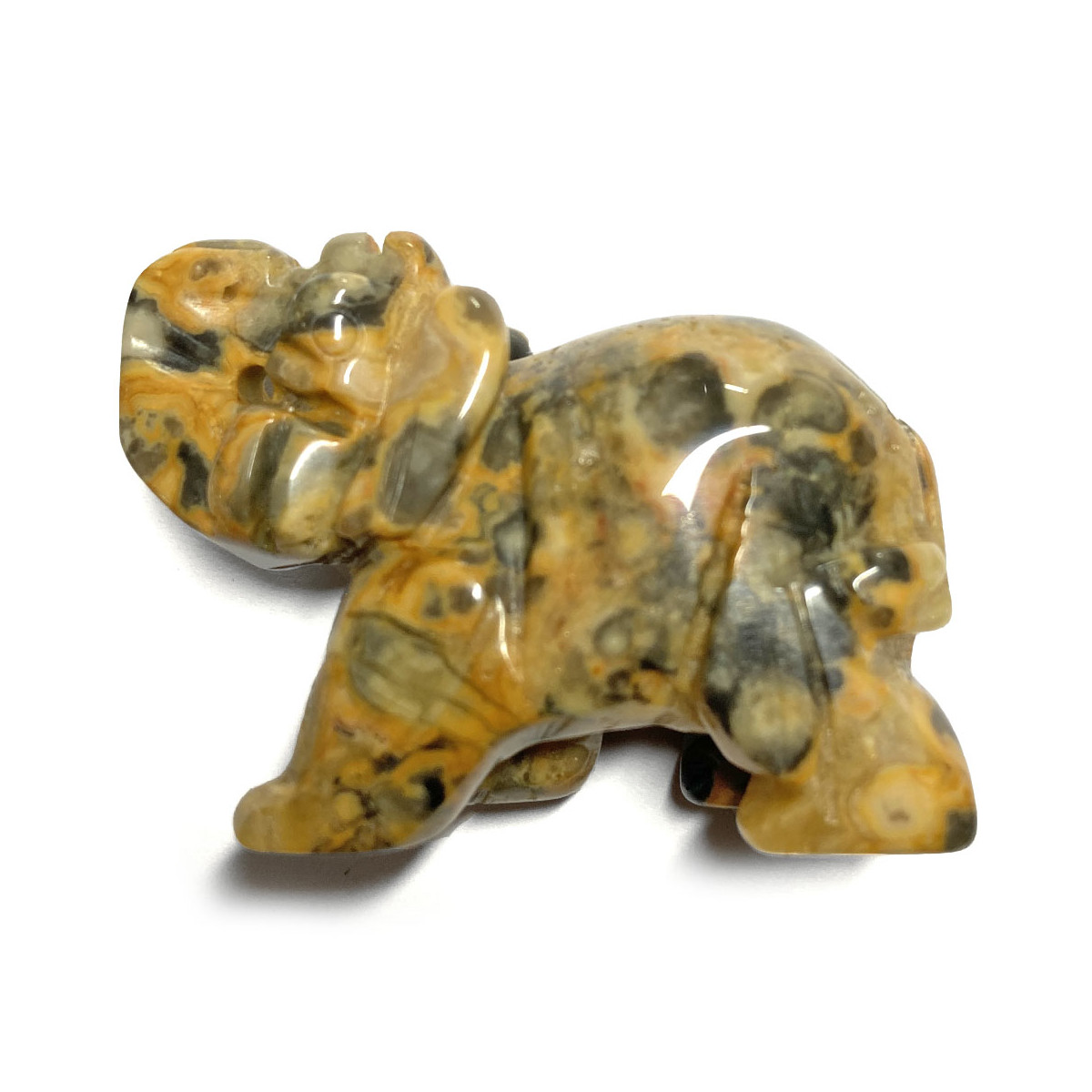 Éléphant en Agate Crazy Lace