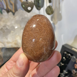 Œuf en Quartz Rutilé Doré