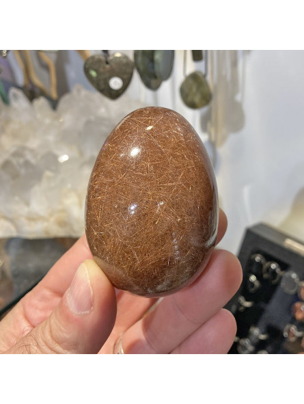 Œuf en Quartz Rutilé Doré