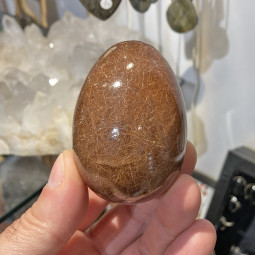 Œuf en Quartz Rutilé Doré