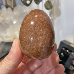 Œuf en Quartz Rutilé Doré
