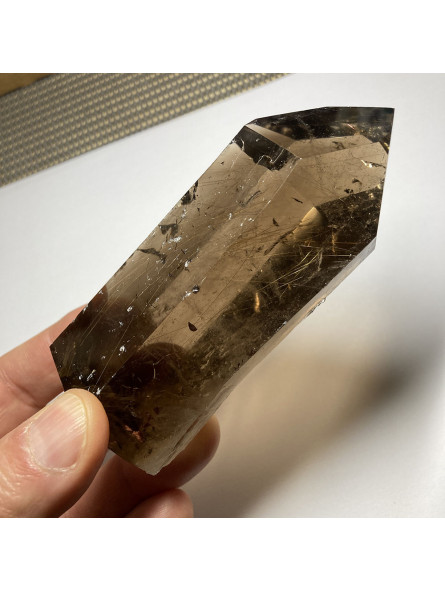 Pointe Naturelle en Quartz Fumé Rutile