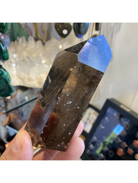 Pointe Naturelle en Quartz Fumé Rutile