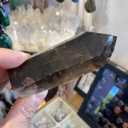 Pointe Naturelle en Quartz Fumé Rutile