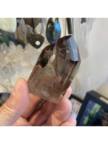 Pointe Naturelle en Quartz Fumé - Pointe Cathédrale