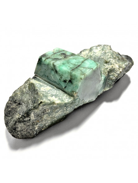 Bloc Brut d’Émeraude Naturelle Poli - Pièce Unique