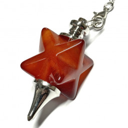 Pendule Merkaba en Cornaline