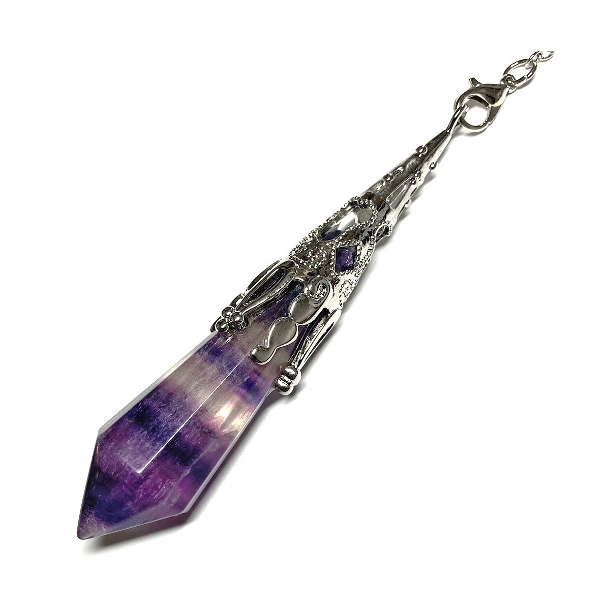 Pendule Vortex en Fluorite Multicolore