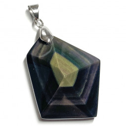 Pendentif de Forme Géométrique en Obsidienne Oeil Céleste