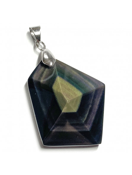 Pendentif de Forme Géométrique en Obsidienne Oeil Céleste