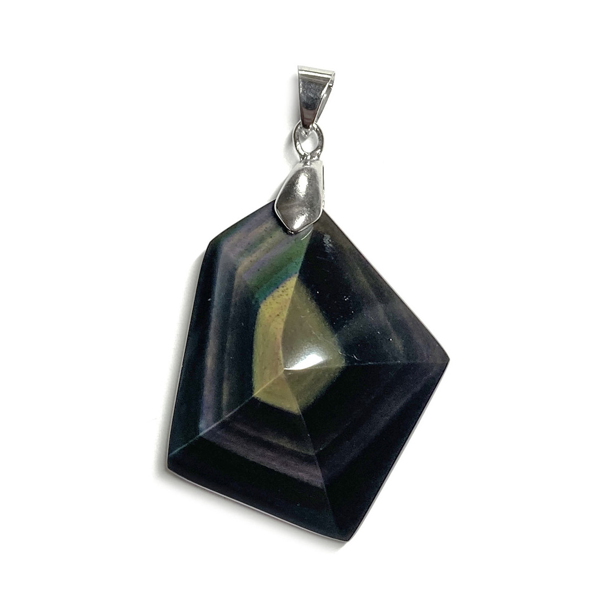 Pendentif de Forme Géométrique en Obsidienne Oeil Céleste