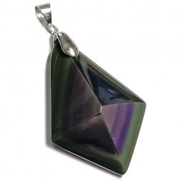 Pendentif en Forme de Cravate en Obsidienne Oeil Céleste