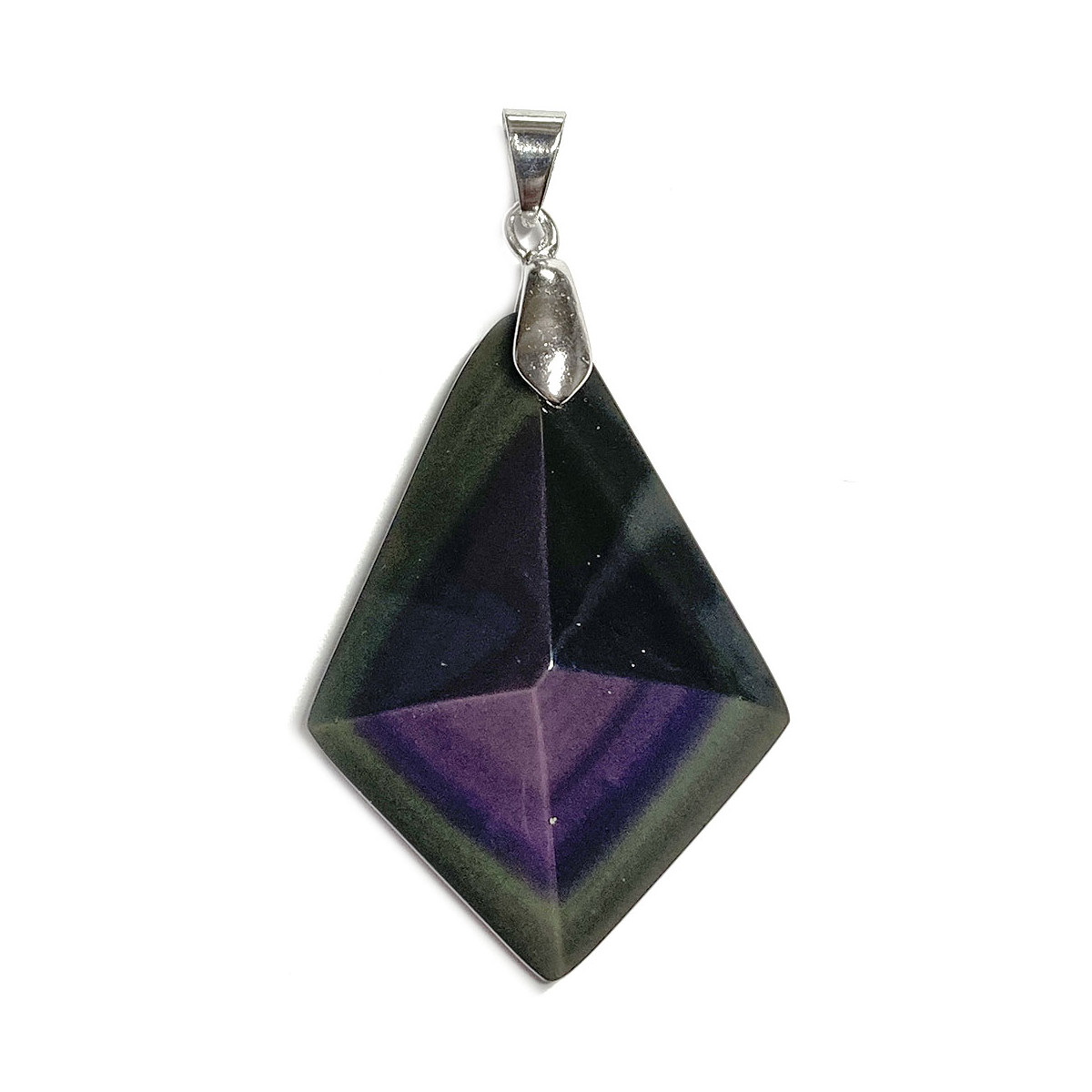 Pendentif en Forme de Cravate en Obsidienne Oeil Céleste