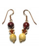 Boucles d'Oreilles Création en Jaspe Mokaïte & Argent 925 doré rosé