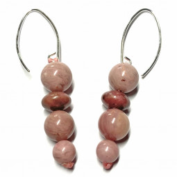 Boucles d'Oreilles Création en Rhodonite & Argent 925