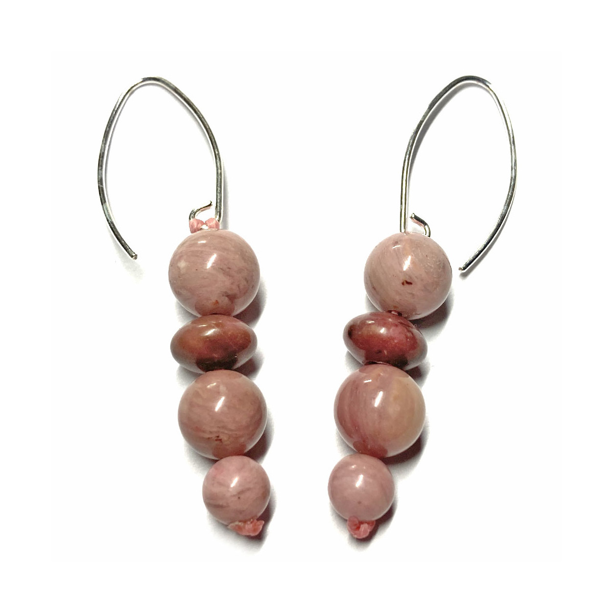 Boucles d'Oreilles Création en Rhodonite & Argent 925