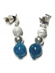 Boucles d'Oreilles en Howlite, Apatite & Argent 925