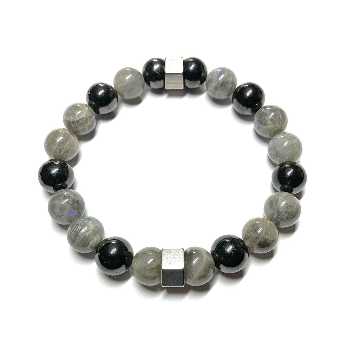 Bracelet Création masculine en Labradorite & en Shungite