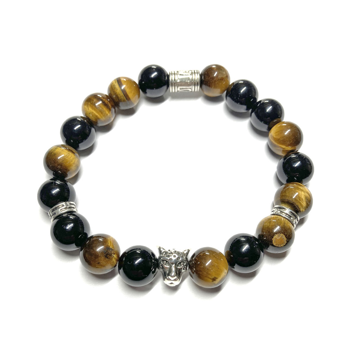 Bracelet Création en Onyx & Œil de Tigre