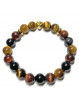 Bracelet Création boules en Œil de Tigre, Œil Céleste et Œil  de Taureau