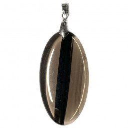 Pendentif Ovale en Obsidienne à Lamelles