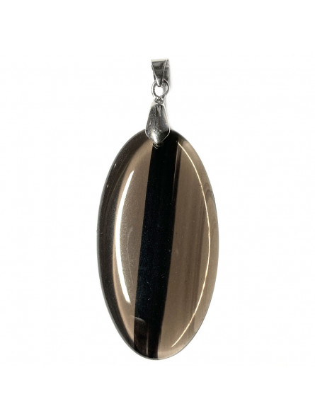 Pendentif Ovale en Obsidienne à Lamelles