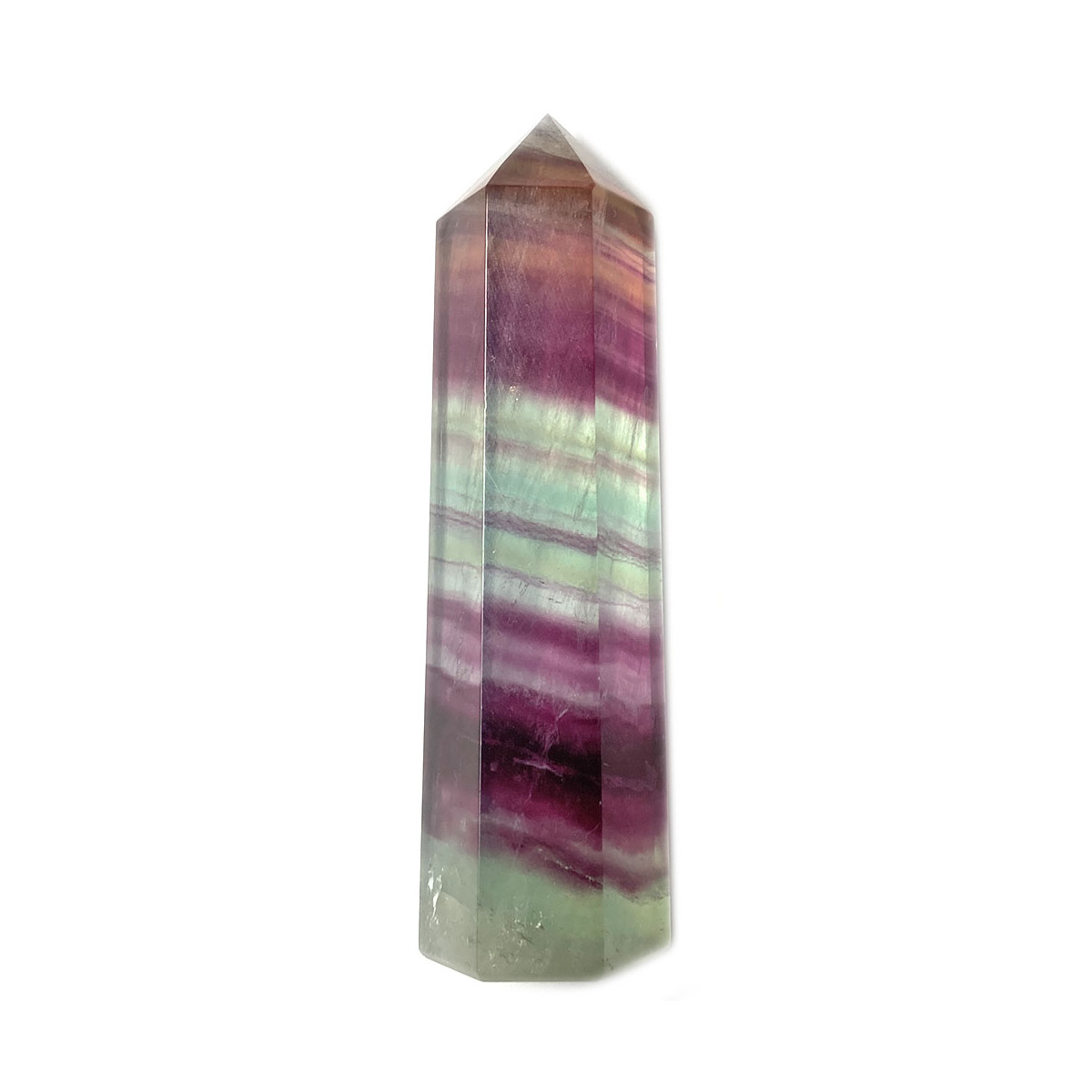 Pointe en Fluorite Multicolore - 65 Grammes