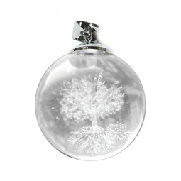 Pendentif Boule en Cristal de Roche - Arbre de Vie