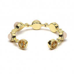 Bague en laiton et Quartz Rose