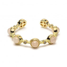 Bague en laiton et Quartz Rose