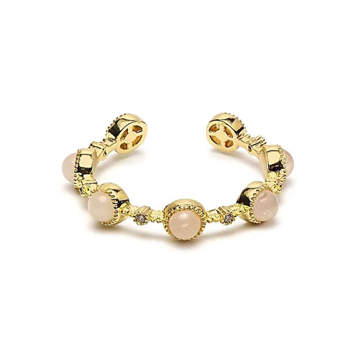 Bague en laiton et Quartz Rose