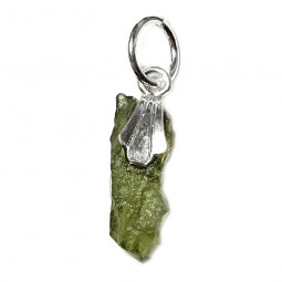 Pendentif Argent et Moldavite Brute