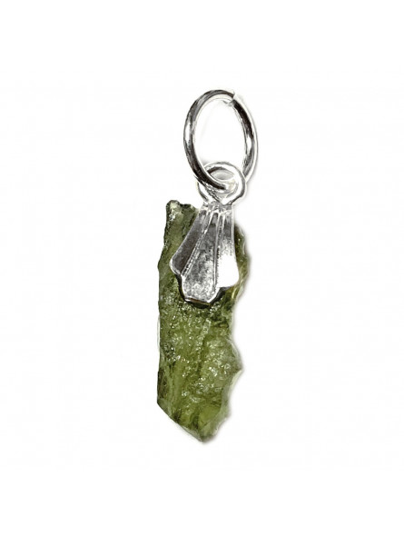 Pendentif Argent et Moldavite Brute