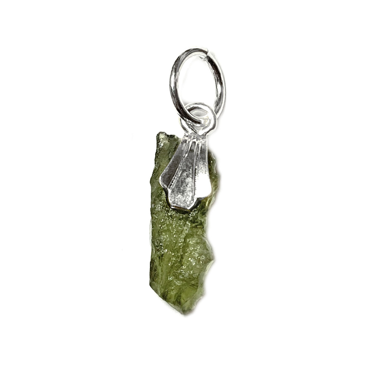 Pendentif Argent et Moldavite Brute