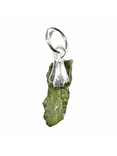 Pendentif Argent et Moldavite Brute