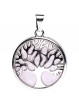 Pendentif Arbre de Vie Avec Quartz Rose