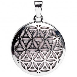 Pendentif Fleur de vie Avec Quartz Rose